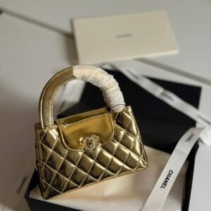 Buy Chanel Kelly Bag Mini Metallic Gold Calfskin | Dubai Luxury Items