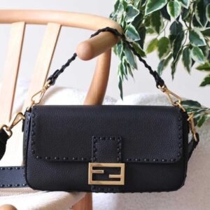 Buy Fendi Baguette Black Selleria 590 Hand-sewn Bag | Dubai Luxury Items