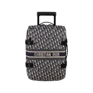 Travel Suitcase Blue Dior Oblique Technical Jacquard